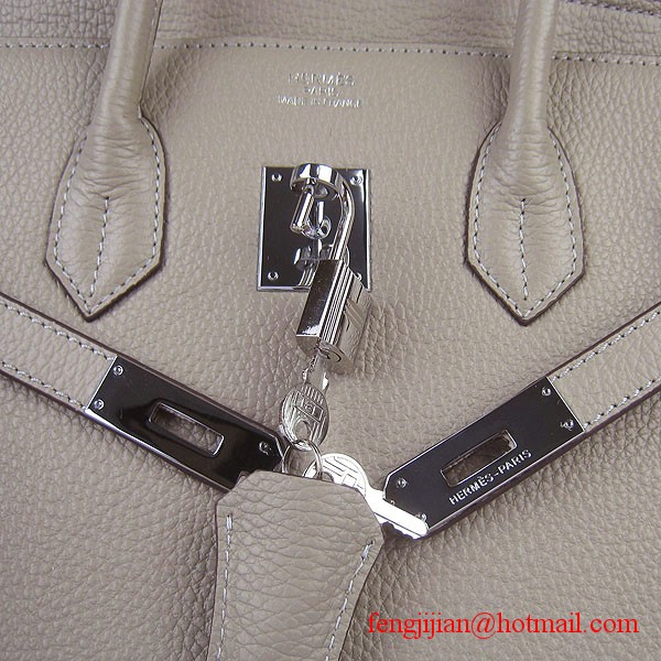 Hermes 35cm Embossed Veins Leather Bag Grey 6089 Silver Hardware Hermes 35cm Embossed Veins Leather Bag Grey 6089 Silver Hardware